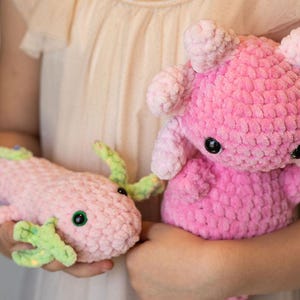 Large Axolotl Handmade Crochet Plushie, Crocheted Plushie, Durable, Soft And Handmade