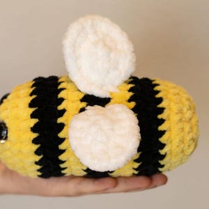 Medium Bee Handmade Plushie, Yellow and Black Bee Plushie, Crocheted Plushie, Durable, Soft And Handmade