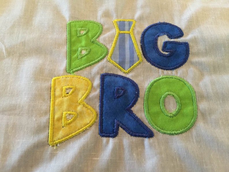 Big Bro Applique Embroidered Bodysuit Tshirt Tee Colors Newborn Toddler