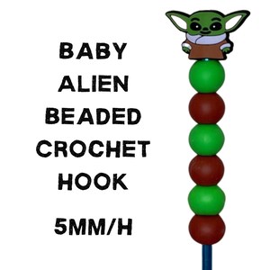 Little Alien-haaknaald met kralen, maat 5 mm/h