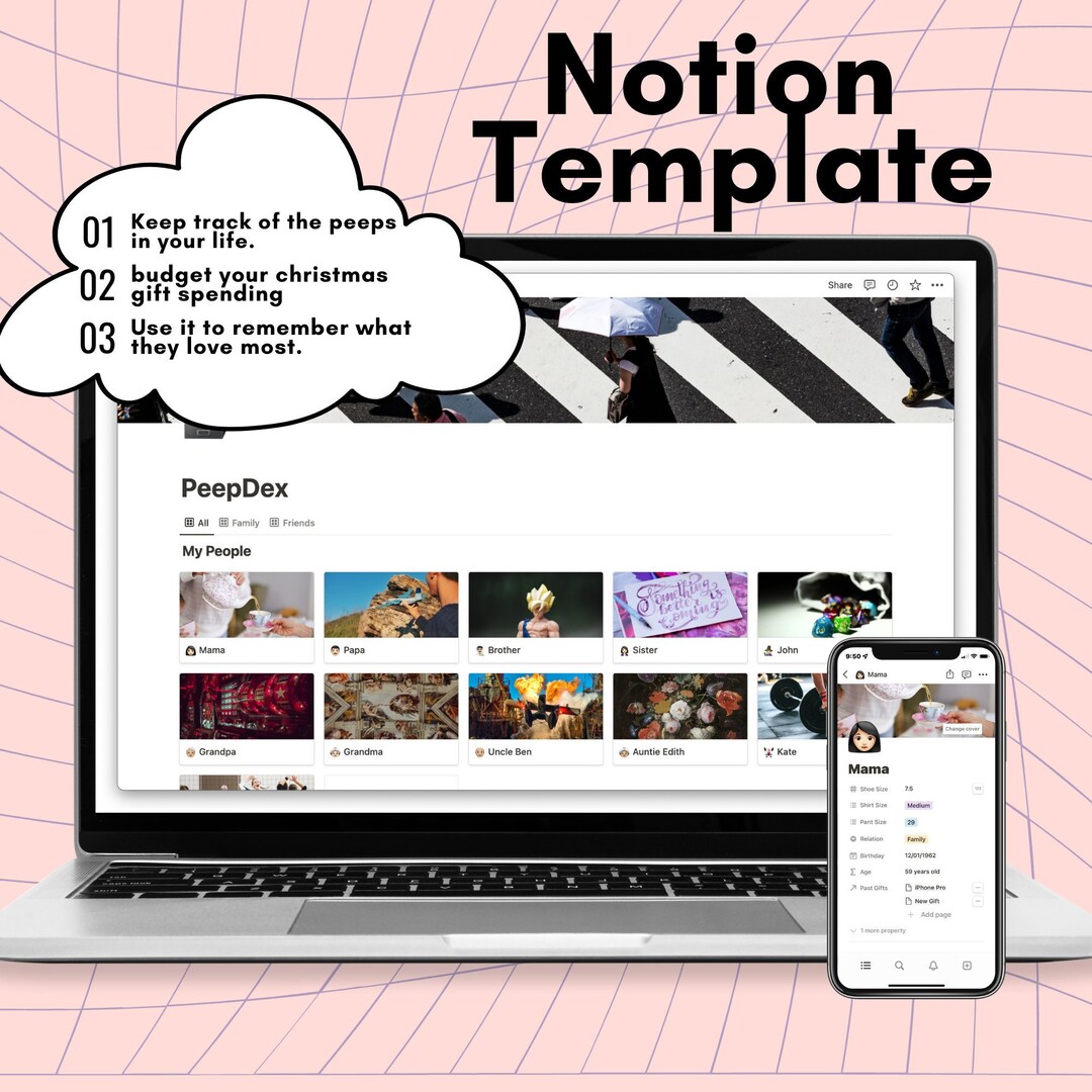 Notion Template : People & Gift Tracker - Etsy