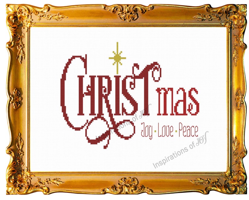 Download Christmas Joy Love Peace Digital Counted Cross Stitch ...