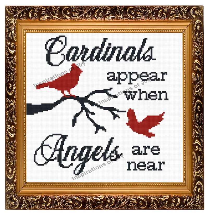 Cardinals Appear When Angels Are Near Digital Counted Cross Stitch Pattern Kits How To Craft Supplies Tools Keyforrest Lt