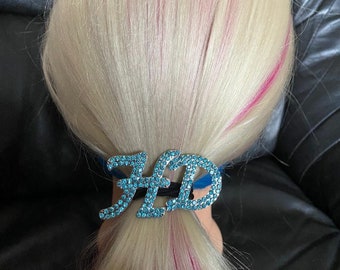 New Product. Ornate 2.5 Inch Baby Blue/ HD Hair Tie/Matching Headband Available in Store!