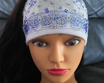 Subtle Hanky Flower Skull/ Silver  Polly Pony Headband