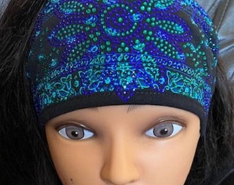 Hanky Flower/Electric Blue/Teal     Polly Pony Headband