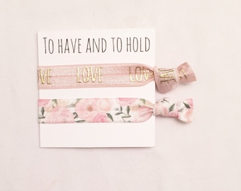 Bridesmaid hair tie favor//party favor,bridesmaid gift,elastic hair ties, hair tie card, bridesmaid hair ties, bachelortte, bride, wedding