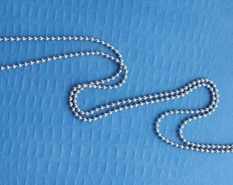 18" 1.5mm BEAD BALL Stainless Steel Necklaces with LOBSTER Clasp, Chain, Supply Jewelry Making, Metalwork