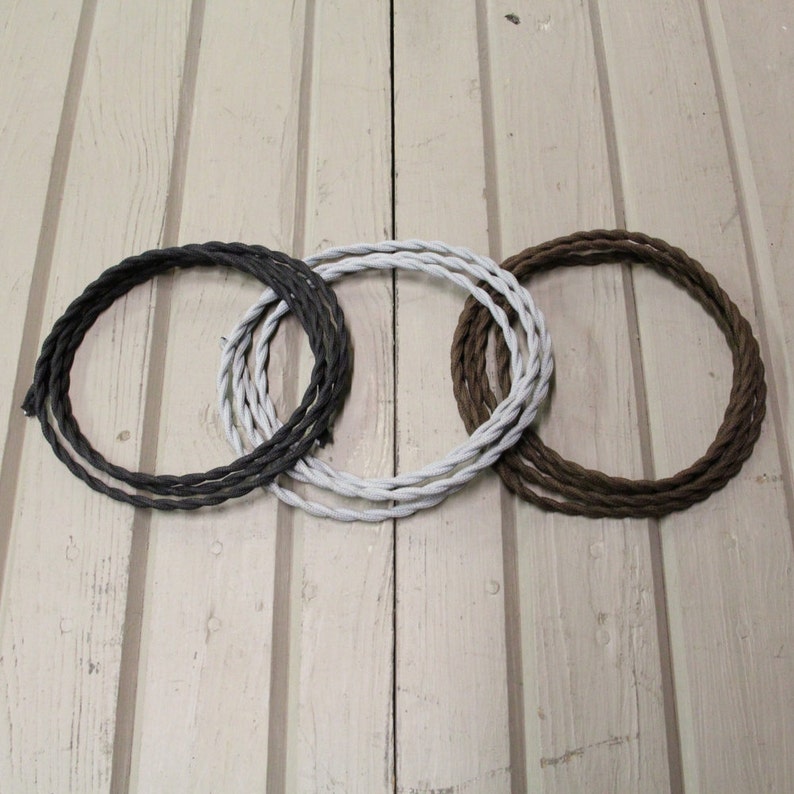 Twisted Cloth Covered Lamp Cord Additional Cord Length Add-On For ReWicked Fixtures