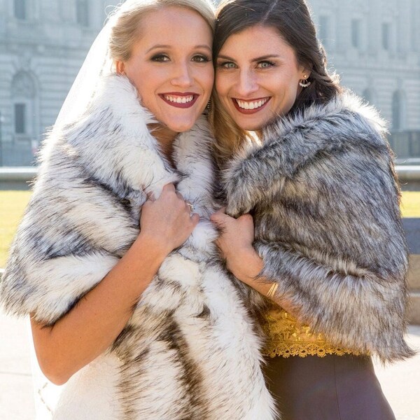 faux fur shawl stole