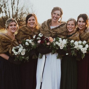 Brown Bridal Shawl in Faux Fur, Brown Fur Wrap Bridal, Wedding Fake Fur Bolero Brown, Fur Stole Bride