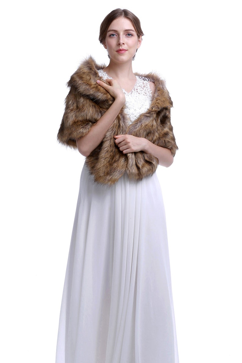 faux fur shawl bridesmaids