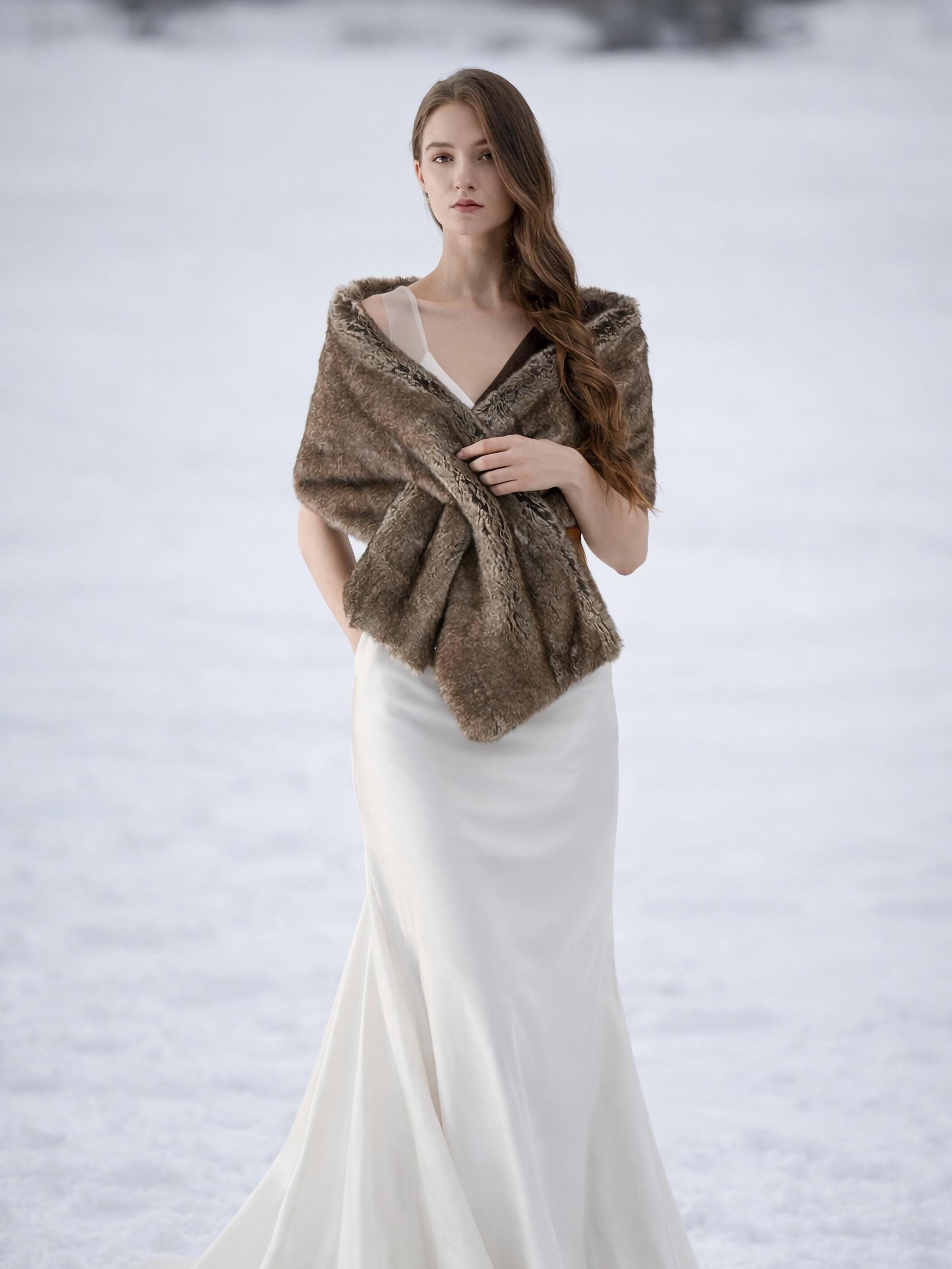 dress gw winter Brown Faux Fur Wrap Shawl for Wedding Size:EU 110-116 / US 4-5Y and avoid high heat Buy Benedict - Brown Model:Julia