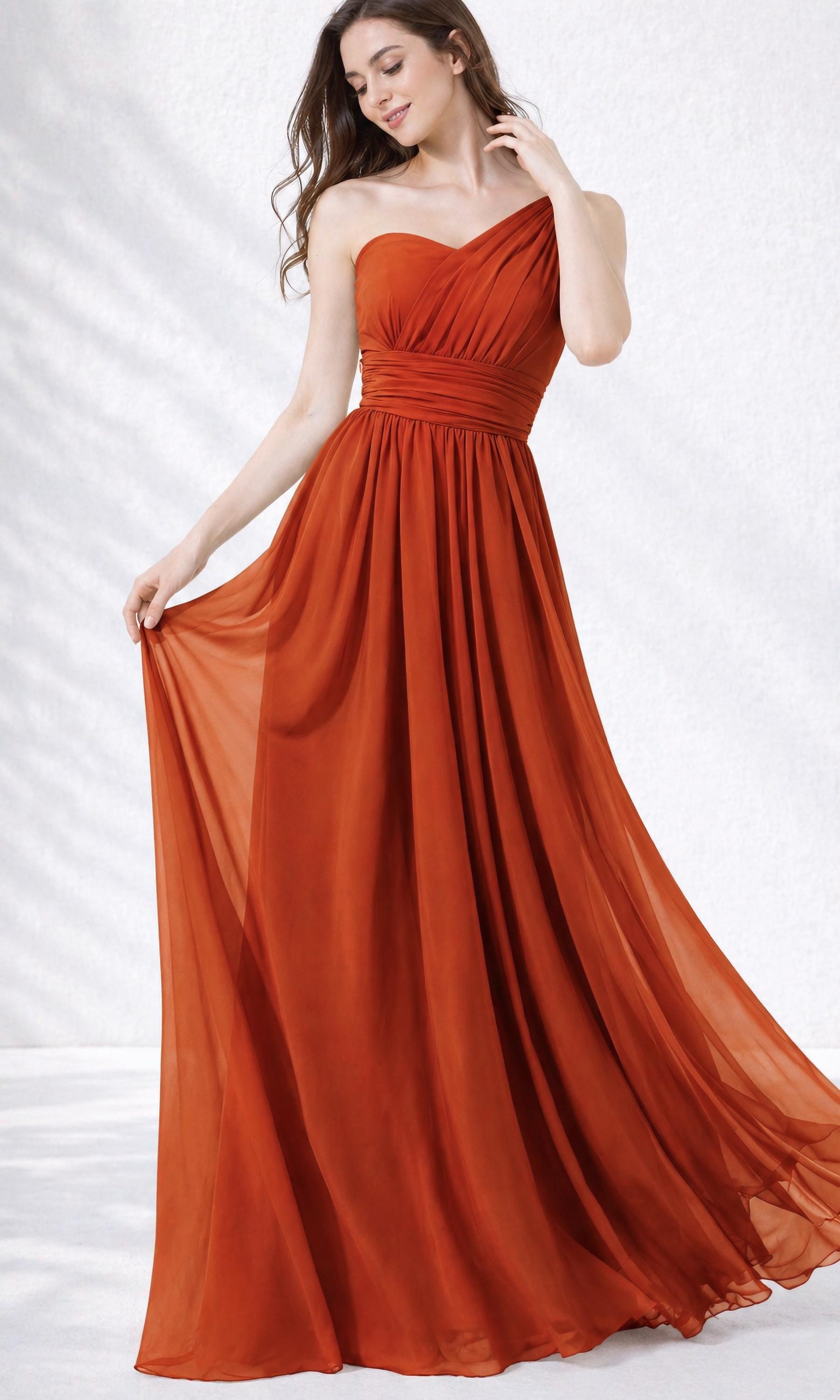 etsy burnt orange bridesmaid dress Burnt Orange Satin Bridesmaid Dress, Mermaid... From Ddmyfriend, $140.93