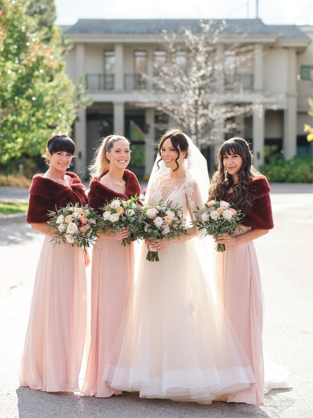 faux fur shawl bridesmaids
