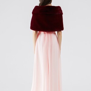 faux fur shawl red