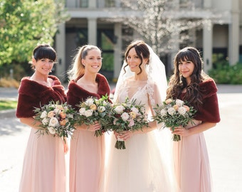 bridesmaid fur shawl