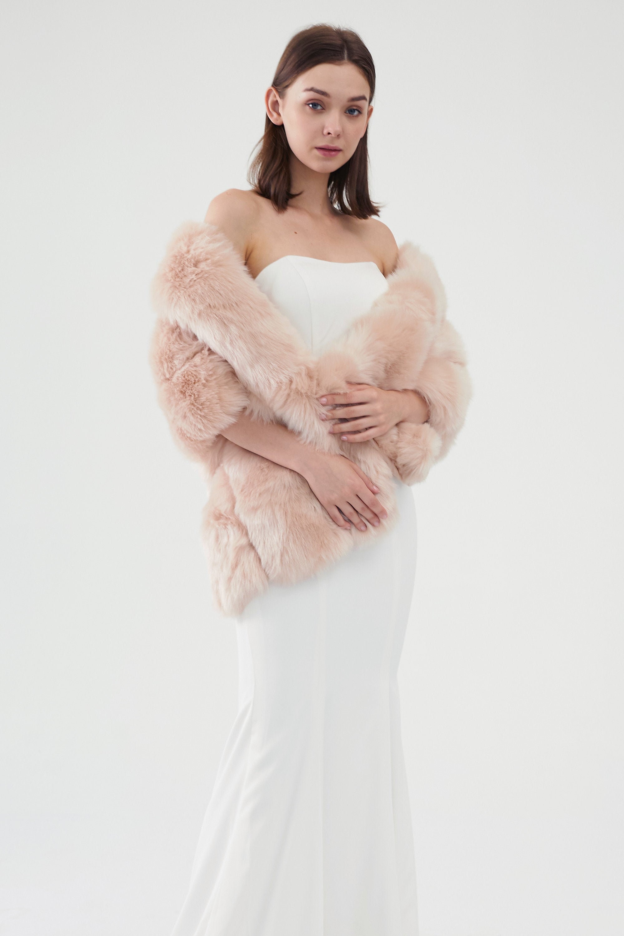 bridesmaid fur shawl