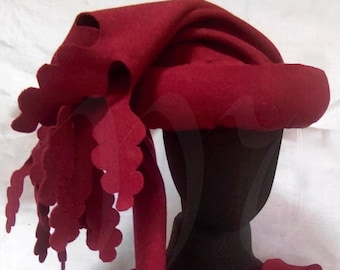 Chaperone, Medieval Woolen Headwear With Dagged Edge and Chaperone, Medieval Woolen Headwear With Dagged Edge and