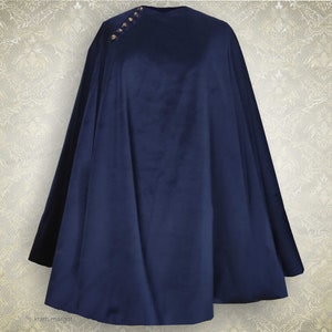 Short wool cloak with lining, medieval coat, gothic pilgrim cape, 13th-15th century