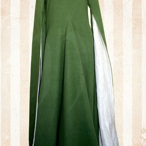 Cotehardie with Long Sleeves, Court Gothic Dress; Noble Lady&#39;s Kirtle, Medieval Wool Gown, 14th-15th Centuries