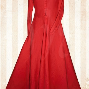 Cotte Simple, Medieval Linen Dress, Women&#39;s Gothic Cotte, Tied Kirtle, 13th-15th Centuries