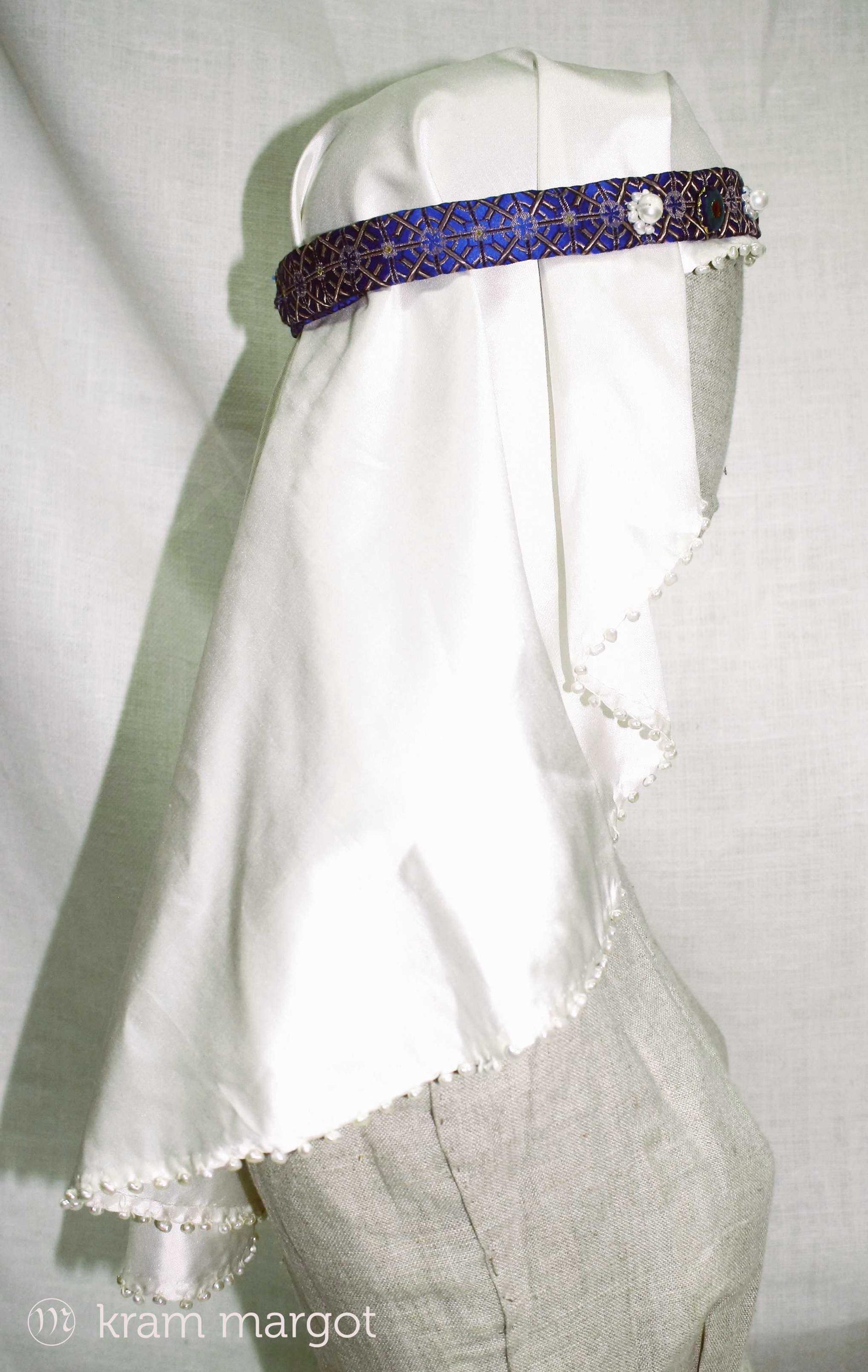 Silk Fillet With River Pearls, Medieval Women's Headdress, Accessories ...