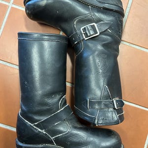 Bottes Vintage Mason Chippewa Années 60 - Cuir Noir, Bout Acier - Pointure 9 US (homme)