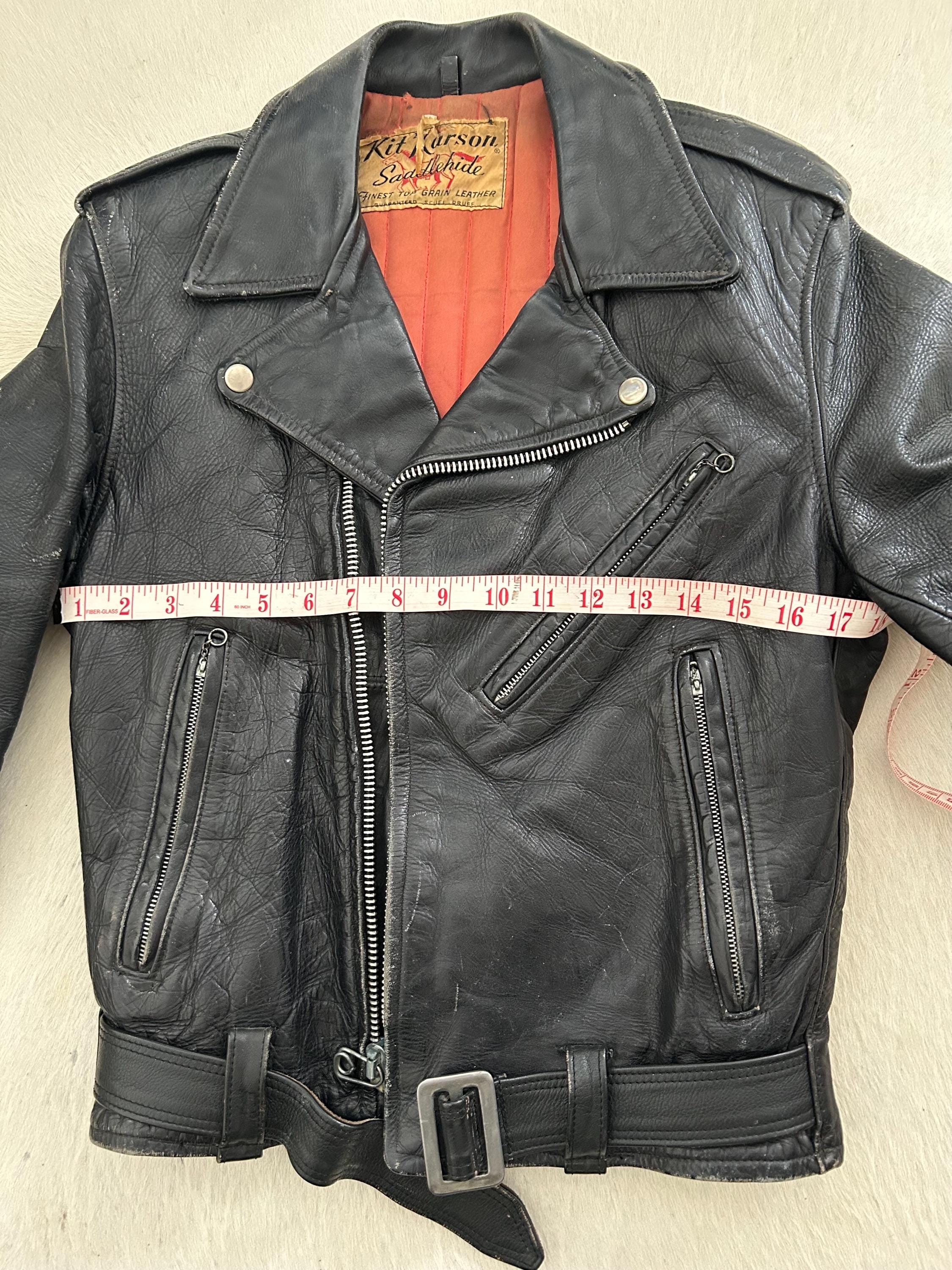 1950's Vintage, KIT KARSON Leather Motorcycle Jacket - Etsy