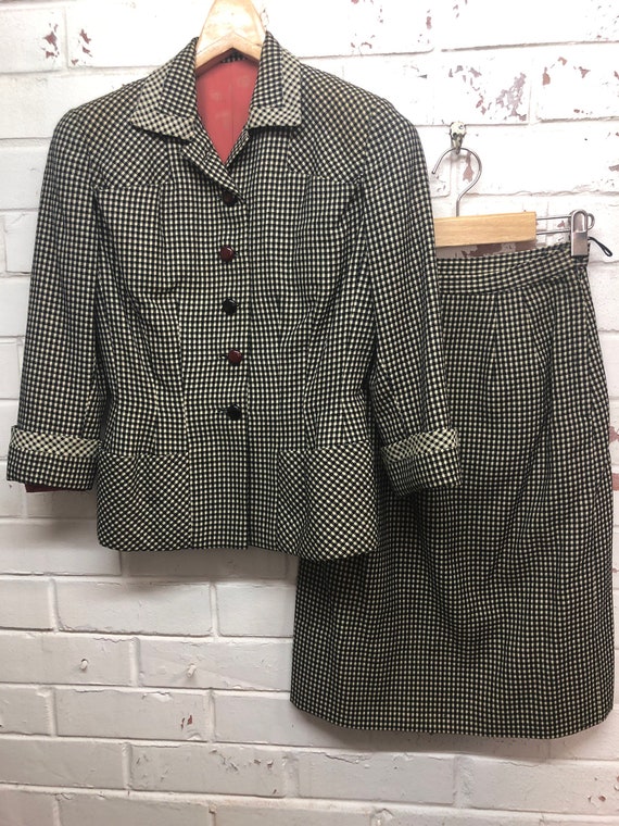 Neiman Marcus 1940s Two Piece Wool Suit 