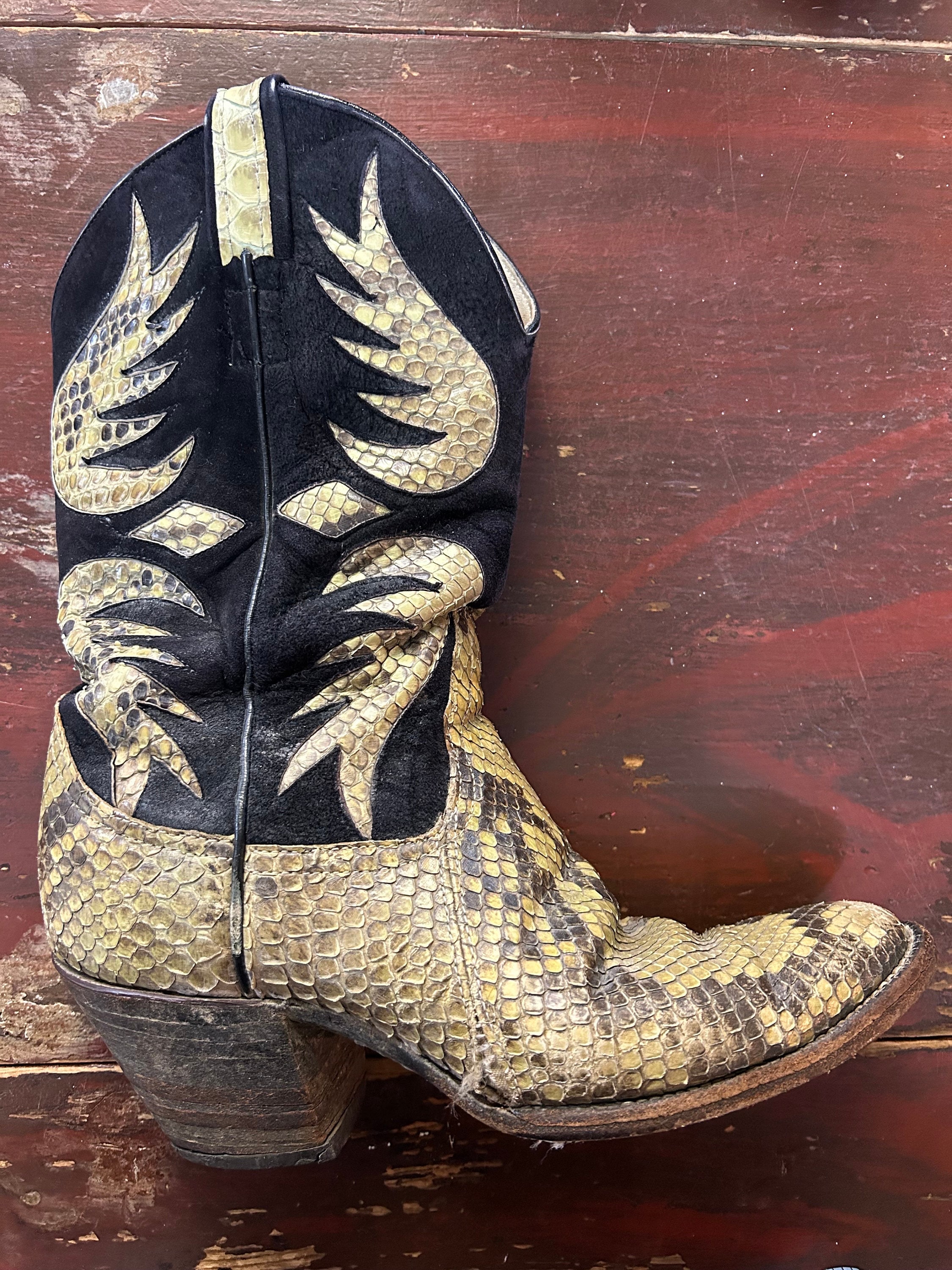 Larry Mahan Vintage Snakeskin Boots - Etsy