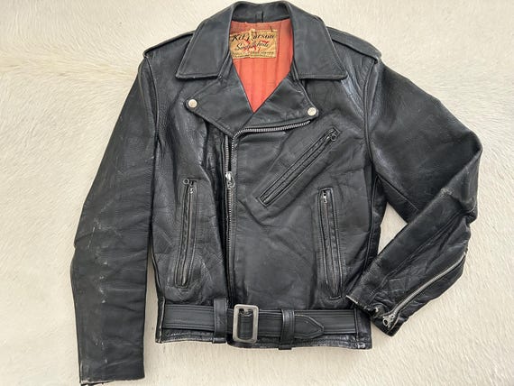 1950's Vintage, KIT KARSON Leather Motorcycle Jacket - Etsy Israel