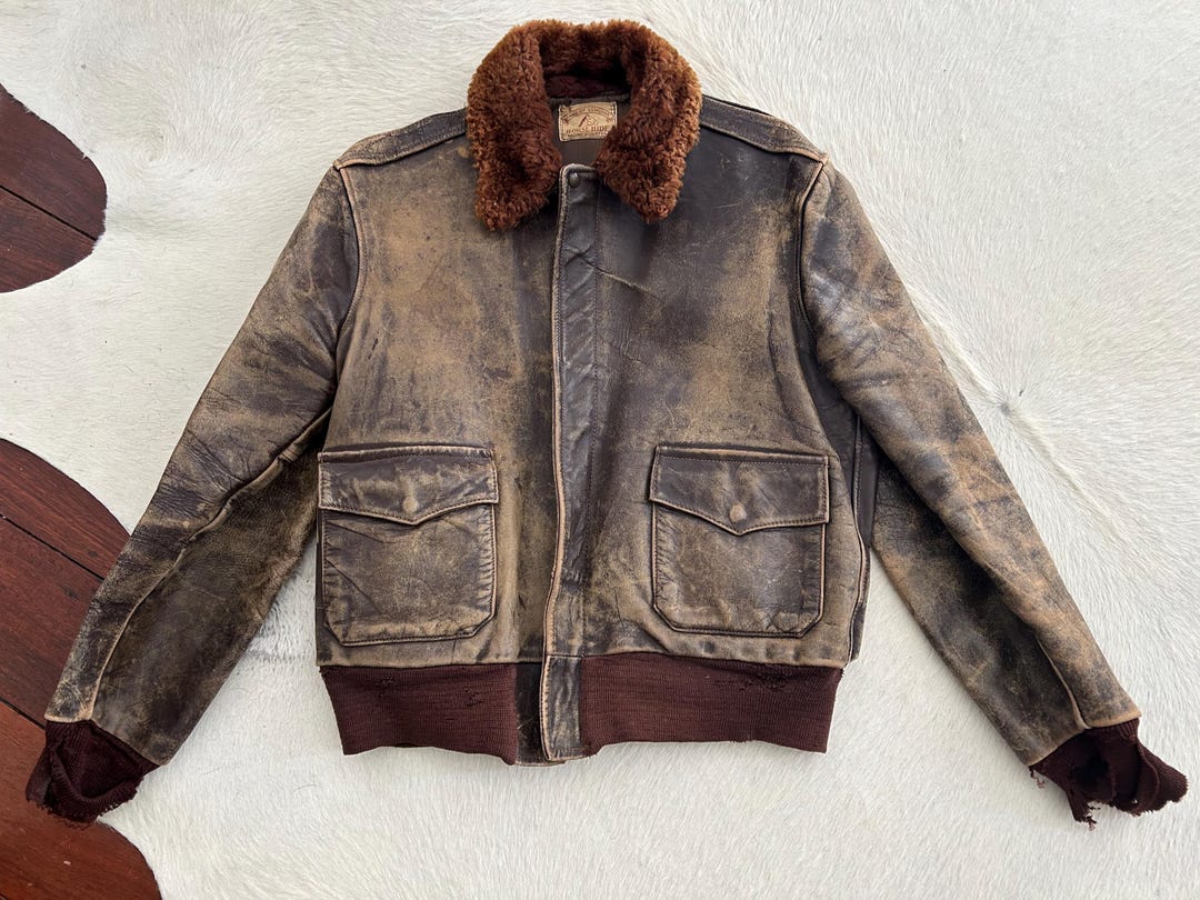 Vintage Horsehide Leather Jacket, Patina A2 Style - Etsy