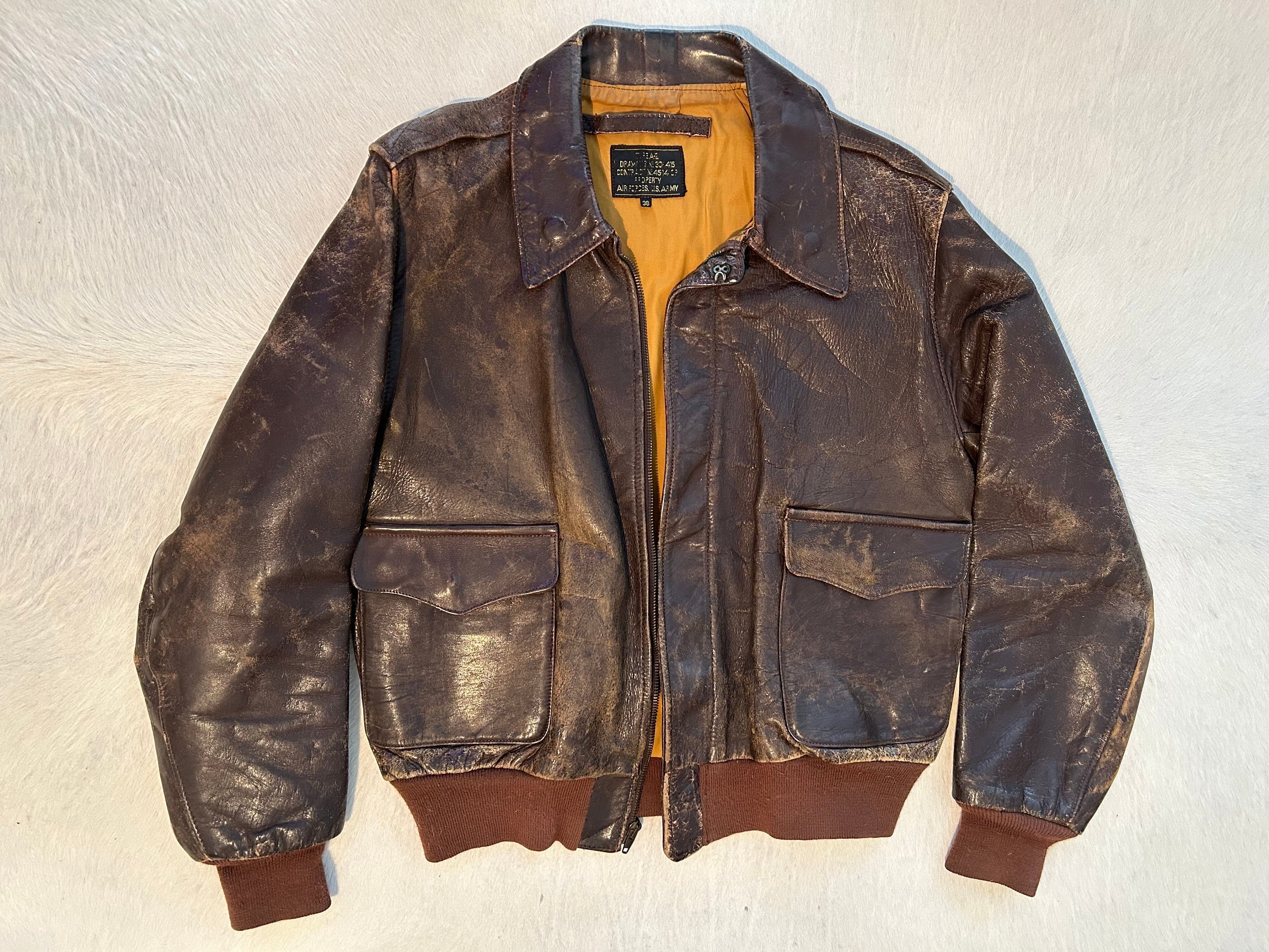 Air Force/ U.S. Army Vintage A2 With Illustrated Back - Etsy Norway