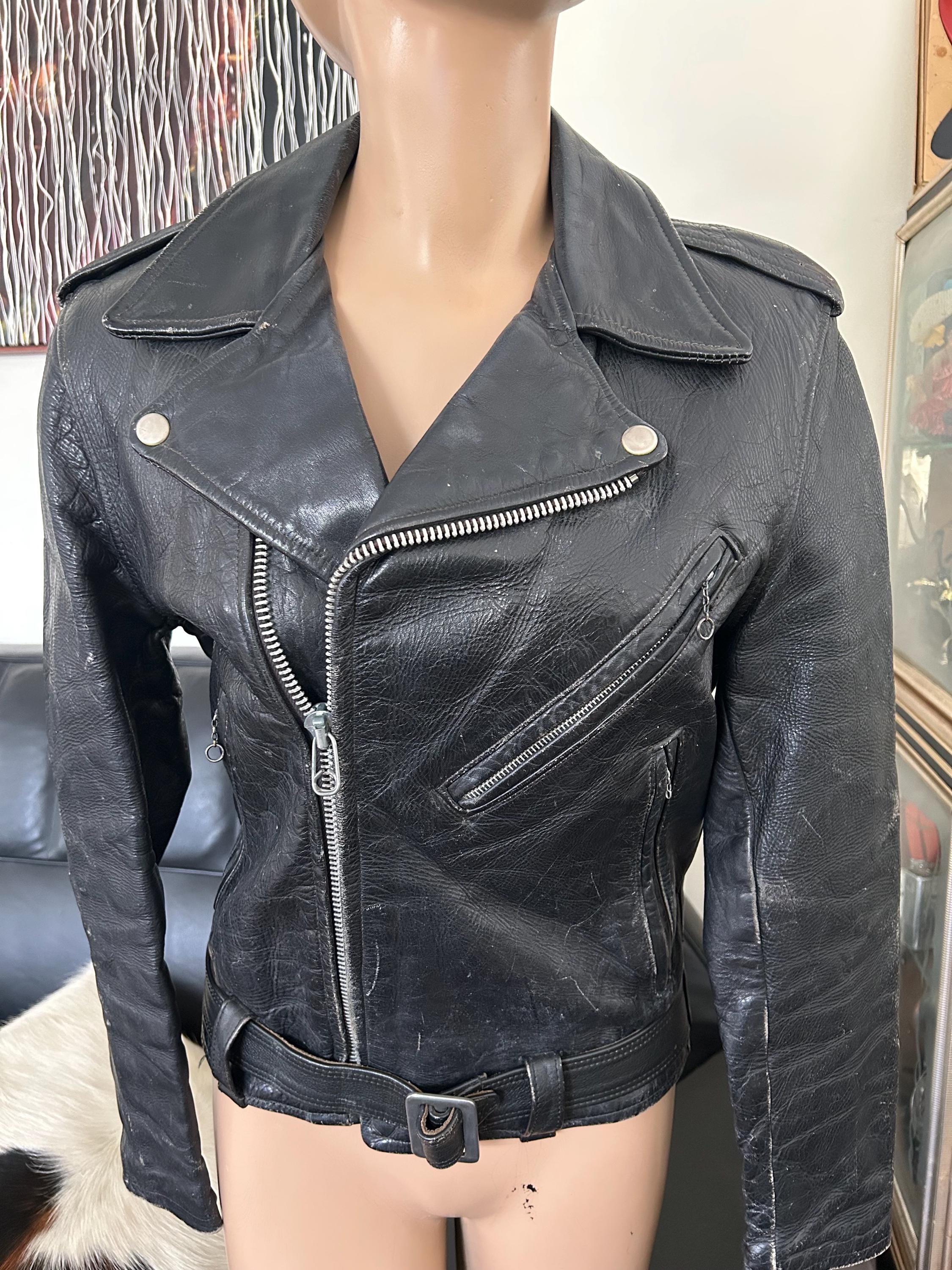 1950年代ヴィンテージ、KIT KARSON レザーライダースジャケット - Etsy