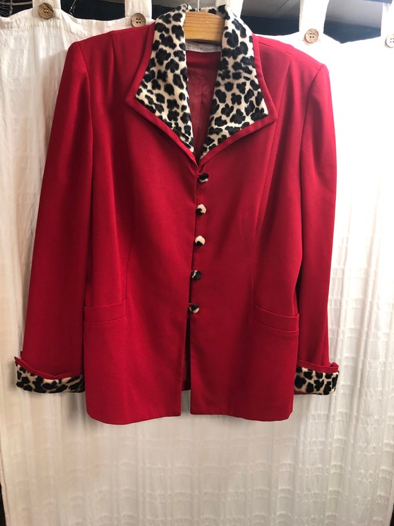 Veste rouge leopard de style vintage taille volup Etsy France