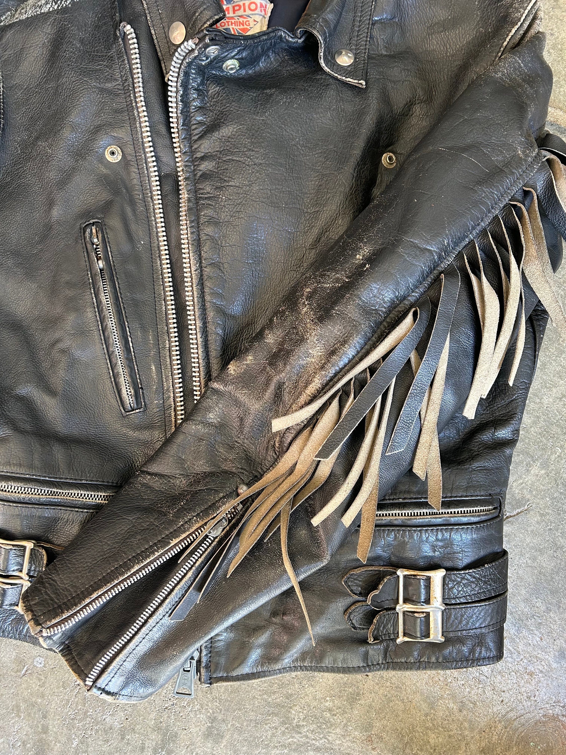 1970's Rivetts Leather Fringed Jacket - Etsy