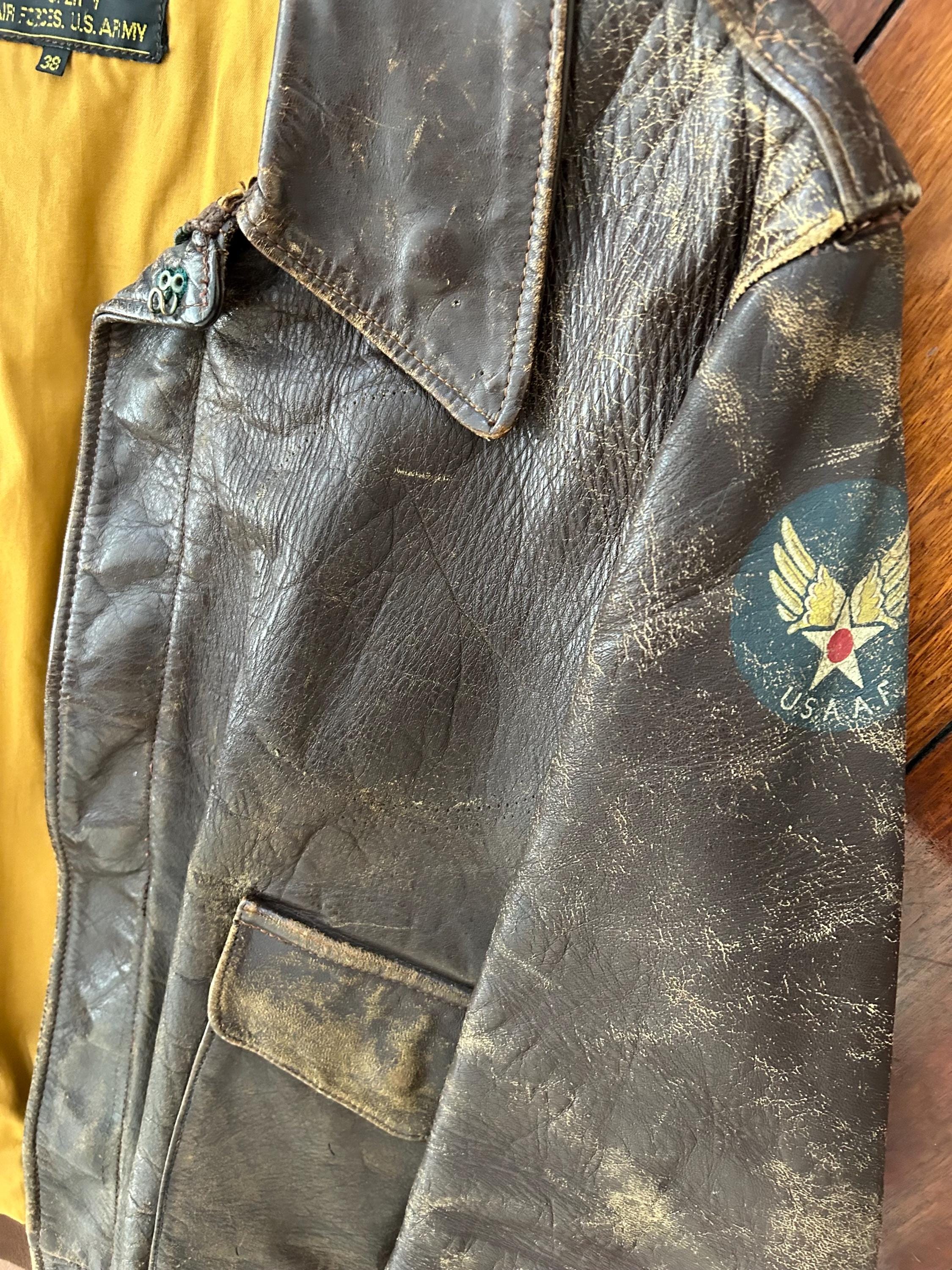 Air Force/ U.S. Army Vintage A2 With Illustrated Back - Etsy Norway