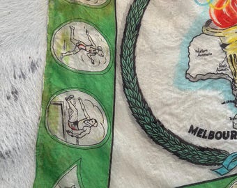 Souvenir Hand Rolled Tissue Silk Scarf From Melbourne 1956 Olympic