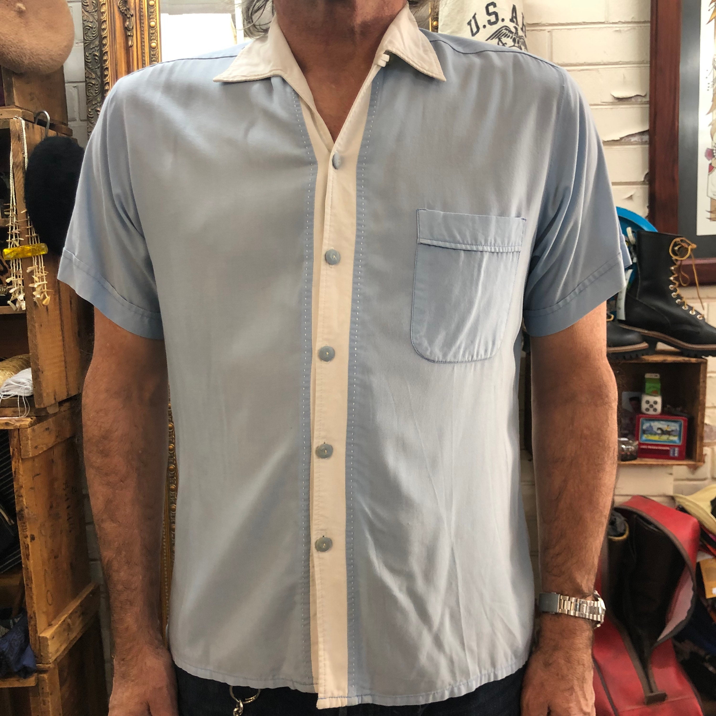 Camisa de bolos vintage de Sears. Etsy M xico