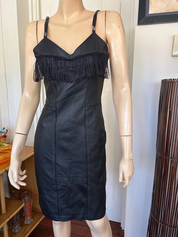 chinese dress ladies Dakota Fringe Buckle Dress- Leather Large main image 1