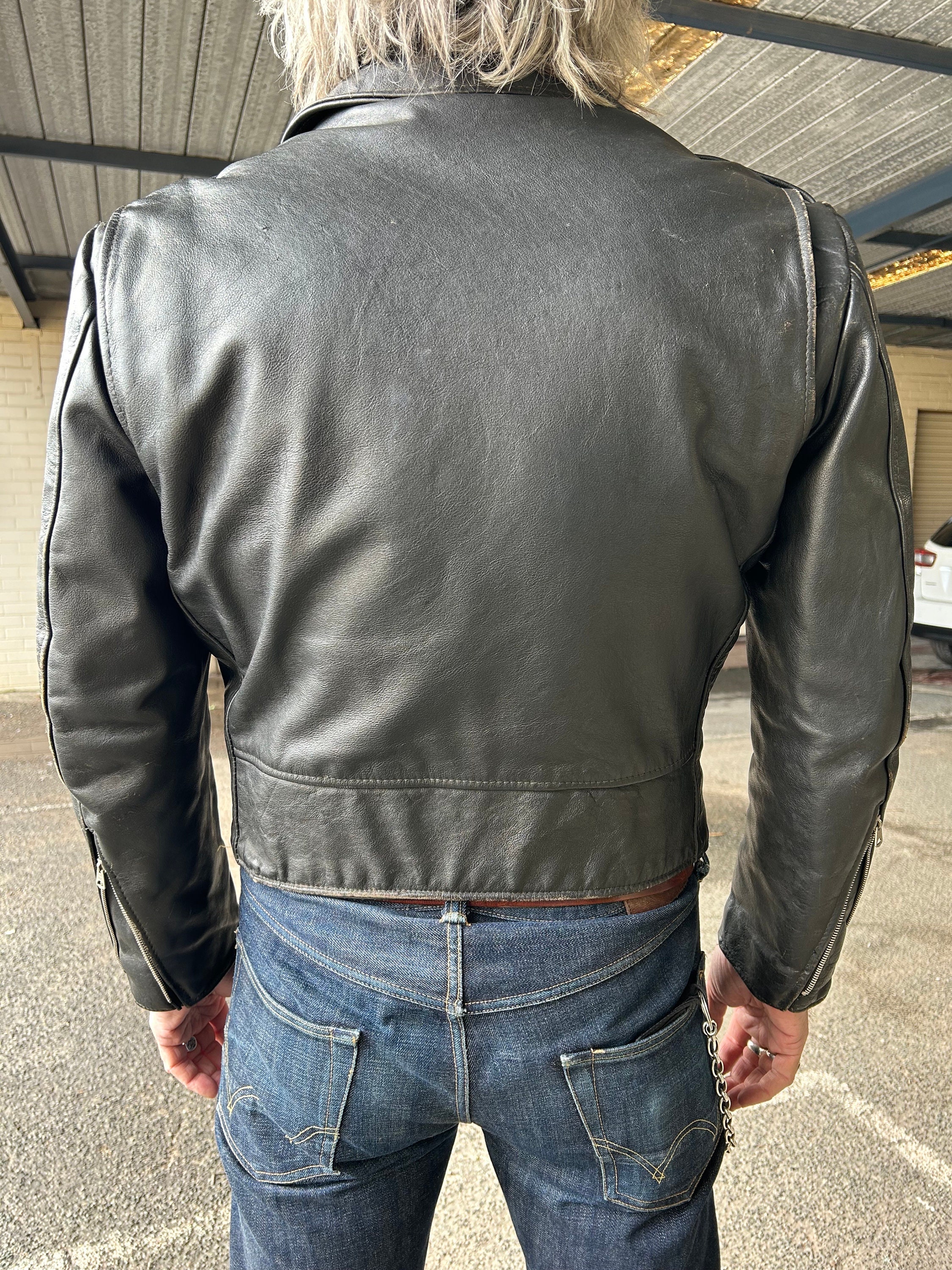Vintage EXCELLED Leather Biker Jacket - Etsy
