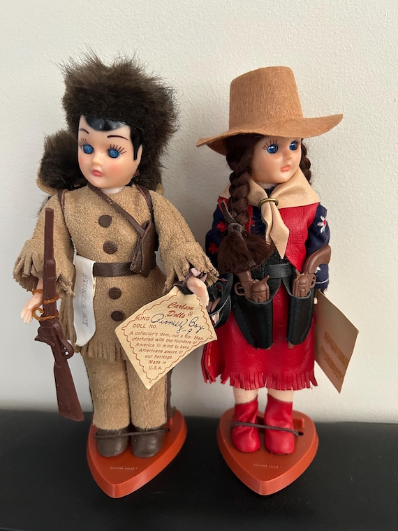貴重！Carlson Dolls ヴィンテージドール★Made in U.S.A Carlson Collectors Cowgirl and Pioneer Boy Dolls - Etsy