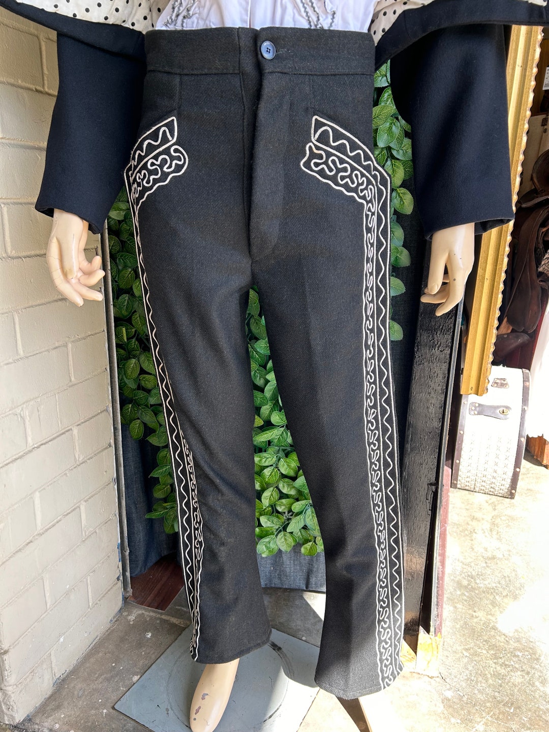 パンツ 40-50s VINTAGE \"StripedPleated Trousers\" Pinstripe Suspender Wide Leg Trousers | Vintage Inspired