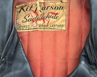 1950年代ヴィンテージ、KIT KARSON レザーライダースジャケット - Etsy