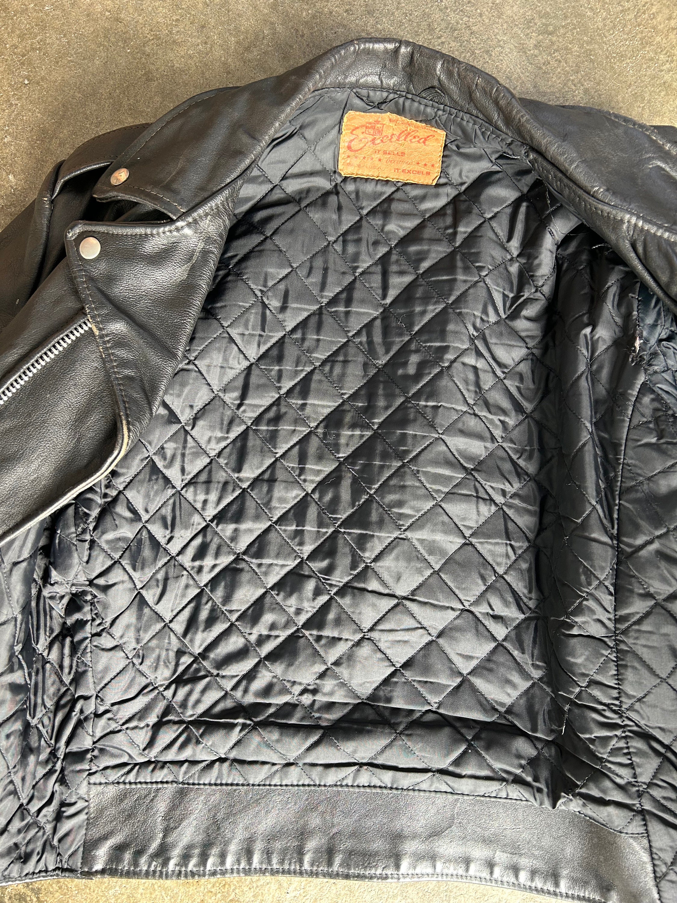 Vintage EXCELLED Leather Biker Jacket - Etsy