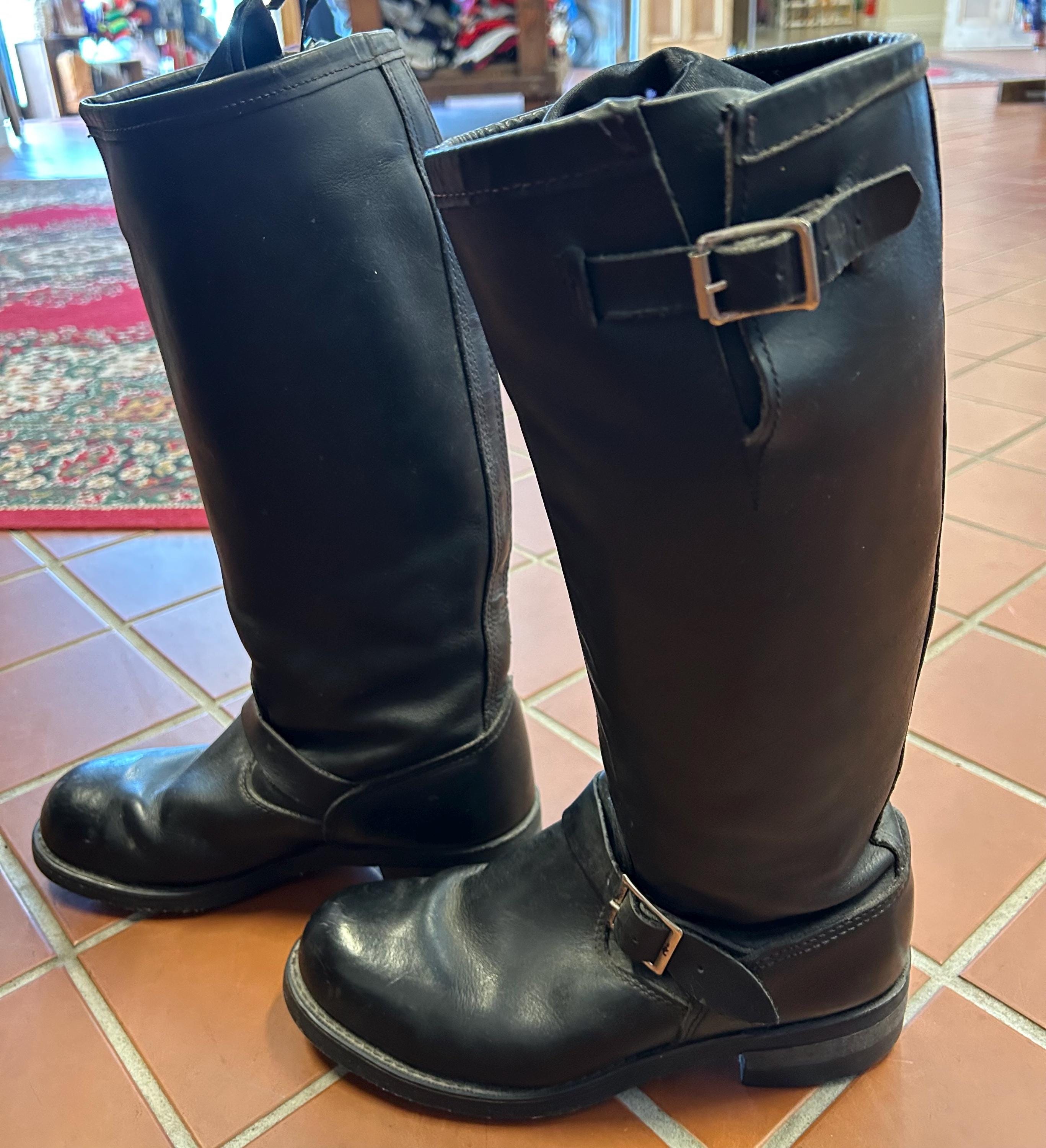 High Leg Vintage Steel Toe Engineer Boots - Etsy