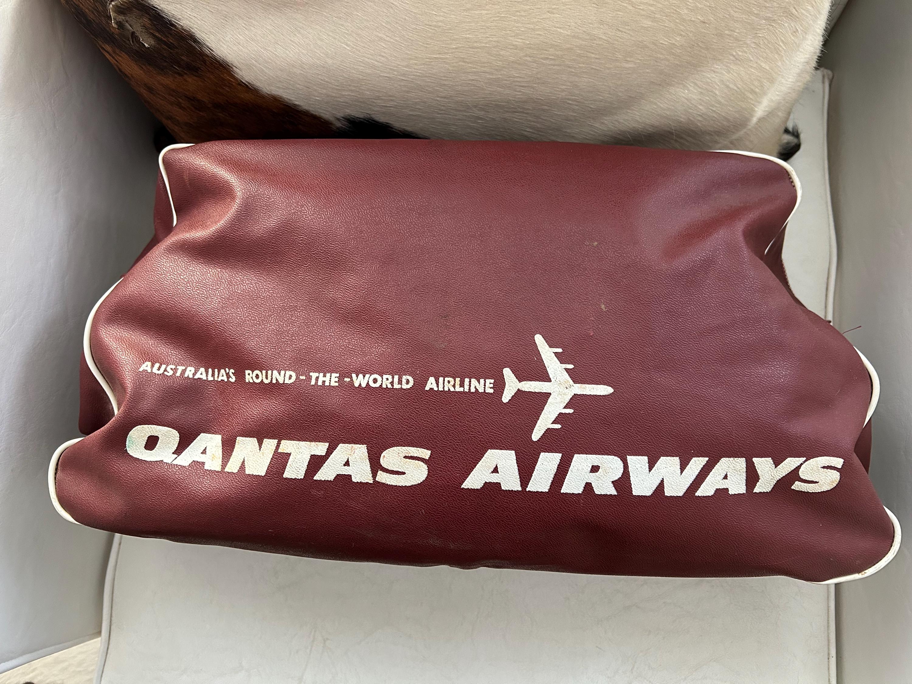 ビンテージ エアラインバック カンタス 1980年 Qantas Vintage Bag - Etsy