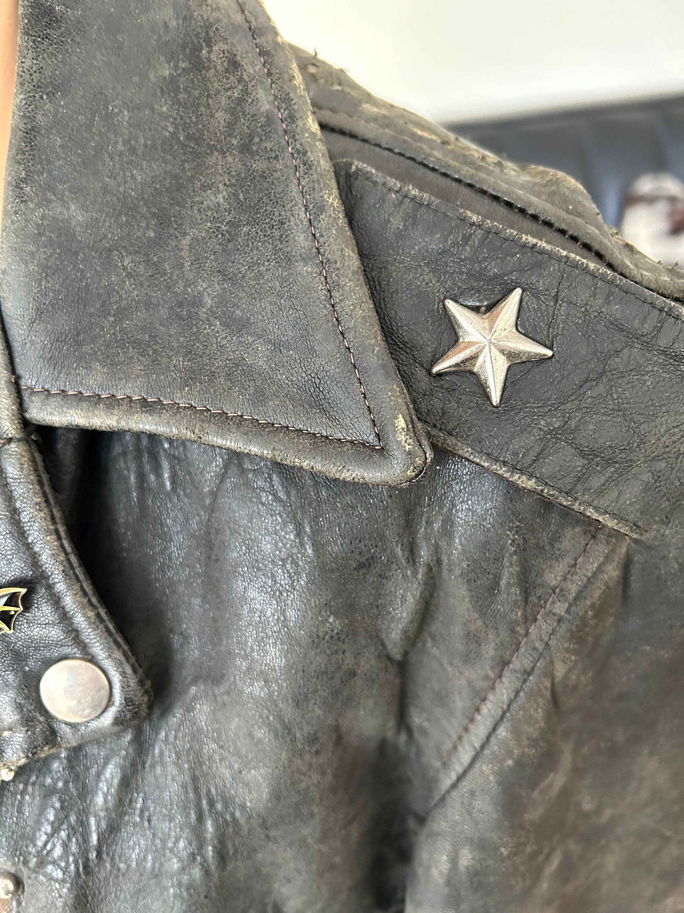 Vintage Distressed Biker Jacket - Etsy