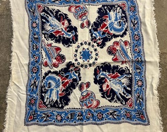Vintage Western print scarf